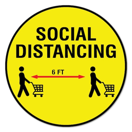Signmission Social Distance 6 Ft Non-Slip Floor Graphic, 16in Vinyl Decal, 16" x 16", FD-C-16-99991 FD-C-16-99991